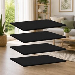 Floating Bookshelf Boards 4 Pack Black Wall Storage Shelves Display Organiser
