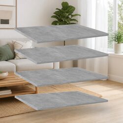 Grey Floating Wall Shelves - 4-Piece Bookshelf Boards