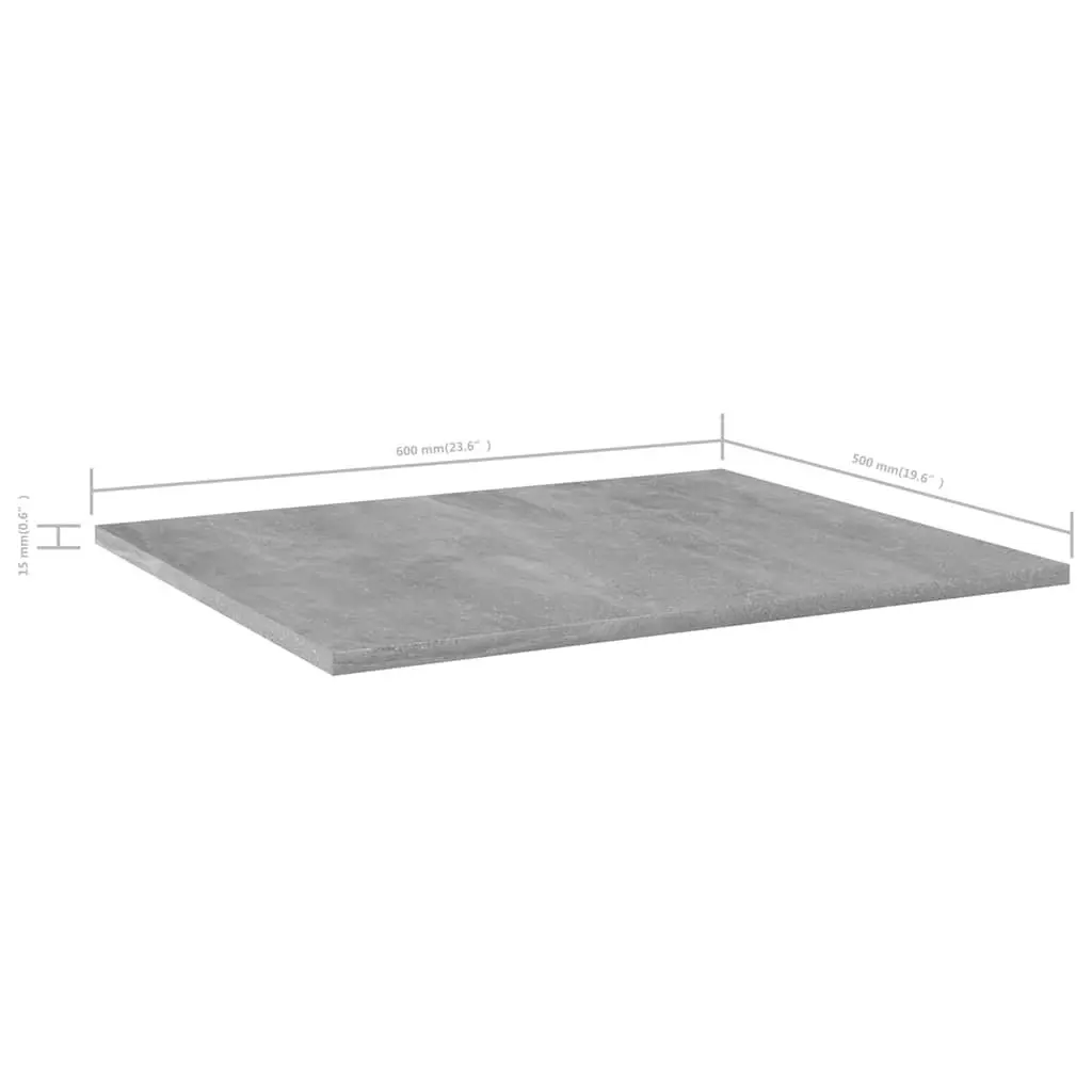 Bookshelf Boards Engineered Wood 60 x 50 x 1.5 cm Grey 4 Piece Floating Wall Shelves Storage Display Unit