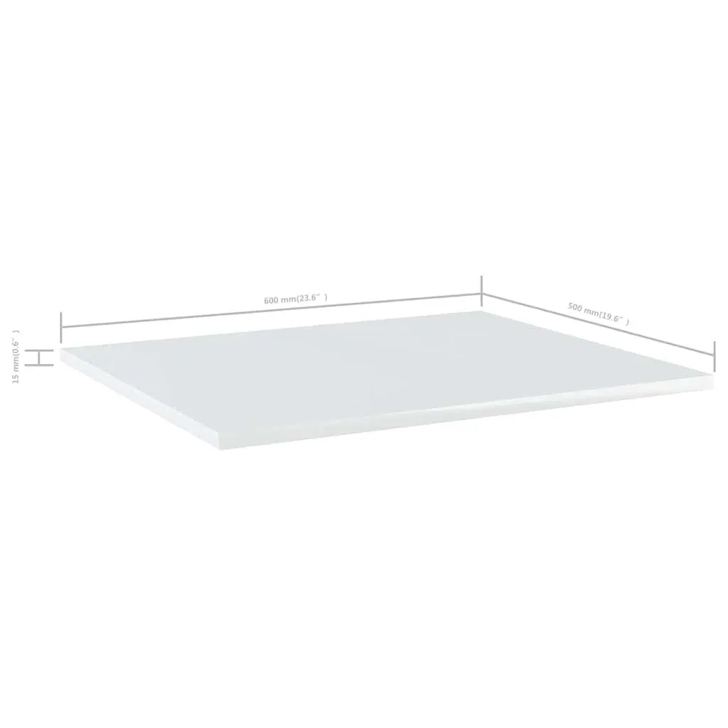 Floating Shelf Boards Engineered Wood 60 x 50 x 1.5 cm White High Gloss