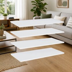 Durable White Floating Bookshelf Boards for Storage