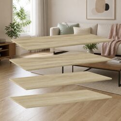 Durable Floating Bookshelf Boards - 4 Pack in Brown