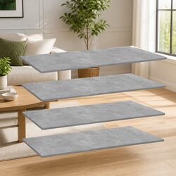 Stylish Grey Floating Bookshelf Boards - 4 Piece Set