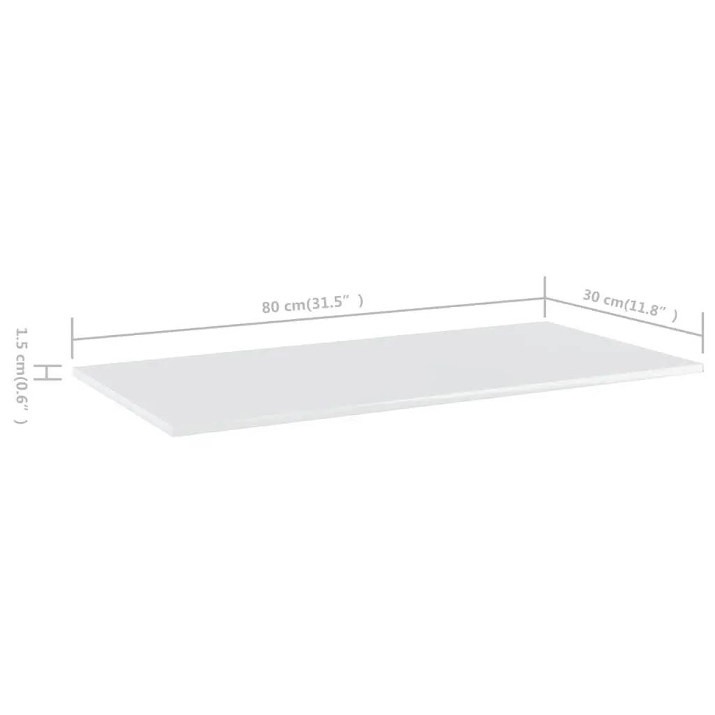 Floating Shelf Boards Engineered Wood 80 x 30 x 1.5 cm White 4 Piece