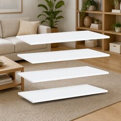 Floating Shelf Boards 4 pcs White Wall Mount Storage Shelves Bookcase Display