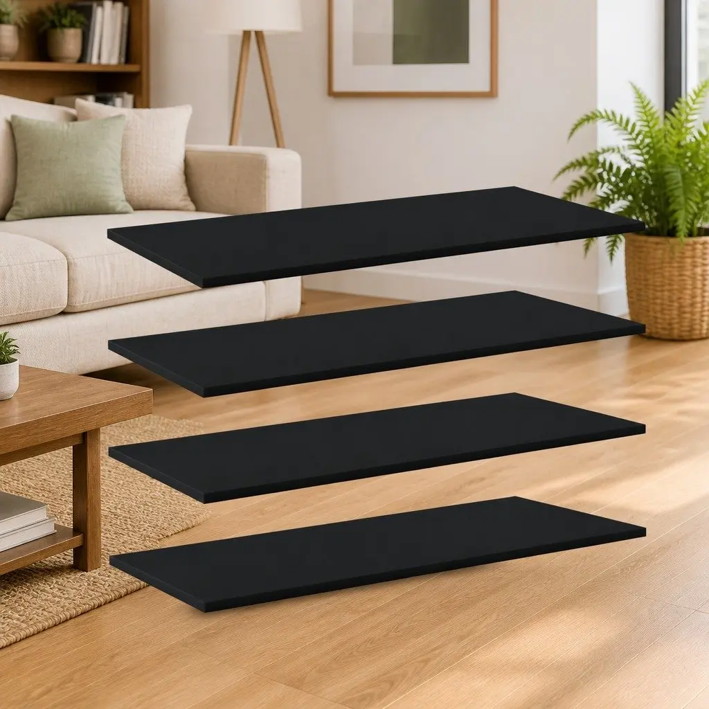 Black Floating Shelf Boards 4 Pack