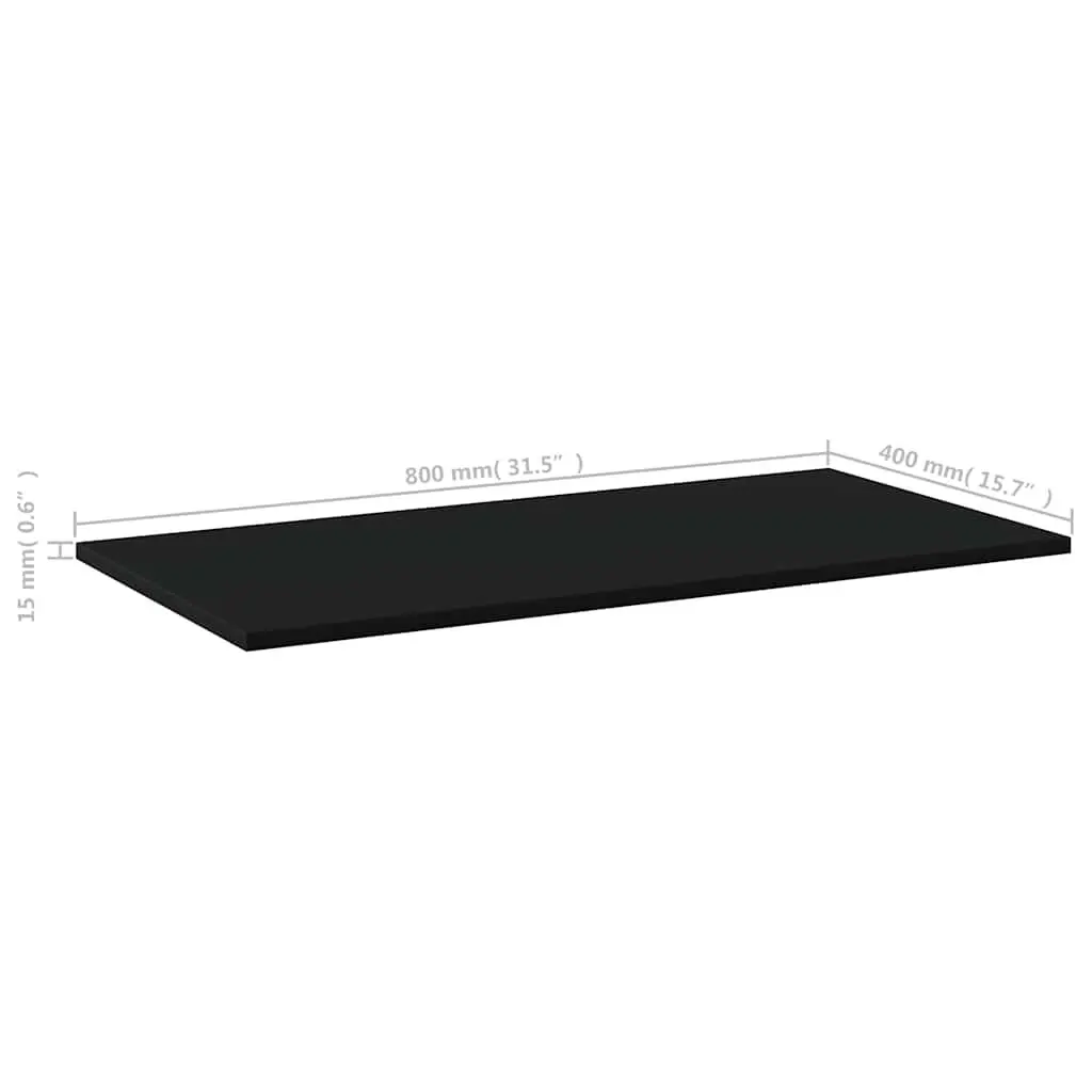 Floating Shelf Boards Engineered Wood 80 x 40 x 1.5 cm Black 4 Piece