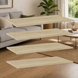 Durable Brown Bookshelf Boards Set of 4, 80x40 cm