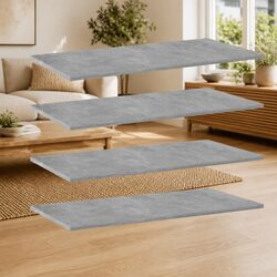 Stylish Grey Floating Shelves - Set of 4 Engineered Wood Boards