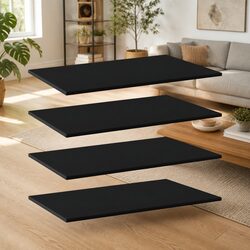 Premium Black Floating Shelf Boards Set - 4 Pieces