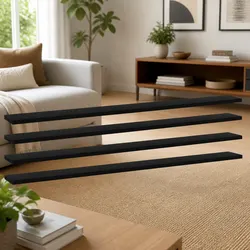 Premium Engineered Wood Bookshelf Boards Black Set of 4