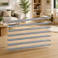Durable Engineered Wood Bookshelf Boards in Grey, Set of 8