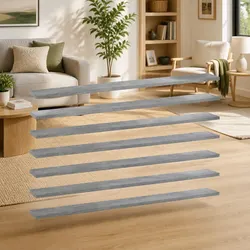 Durable Engineered Wood Bookshelf Boards in Grey, Set of 8