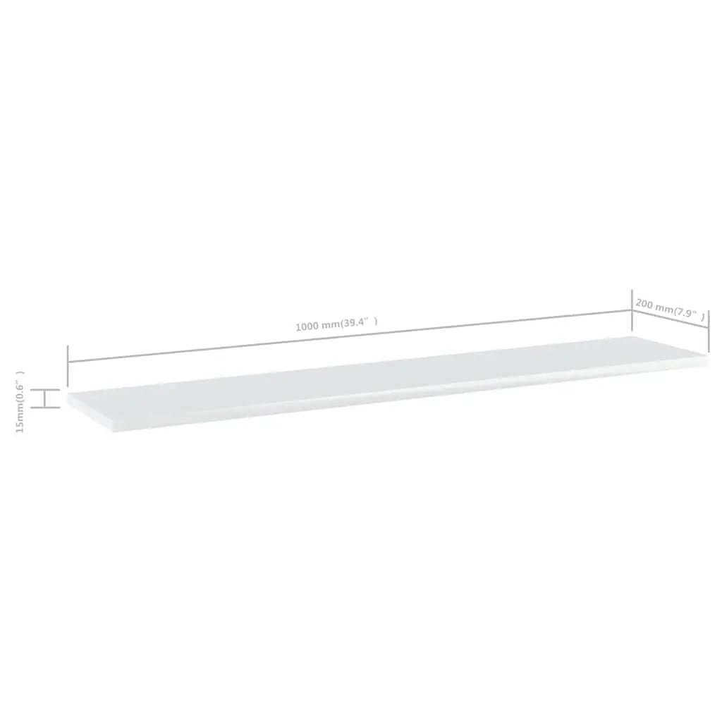 Floating Shelf Boards Engineered Wood 100 x 20 x 1.5 cm White