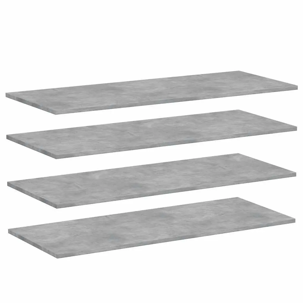 Bookshelf Boards 4 pcs Concrete Grey 100x40x1.5cm Engineered Wood Shelf Panels