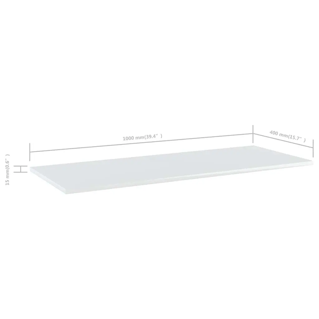 Floating Shelf Boards Engineered Wood 100 x 40 x 1.5 cm White 4 Piece