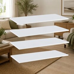Quality White Floating Wall Shelves - 4 Pack