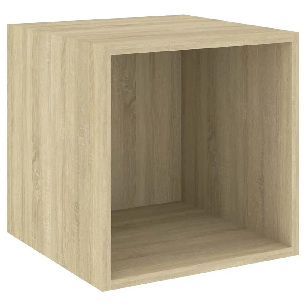 Brown Floating Wall Cabinets, Set of 2