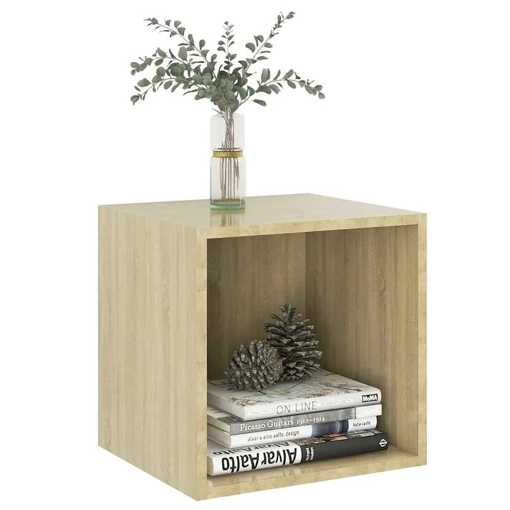 Brown Floating Wall Cabinets, Set of 2