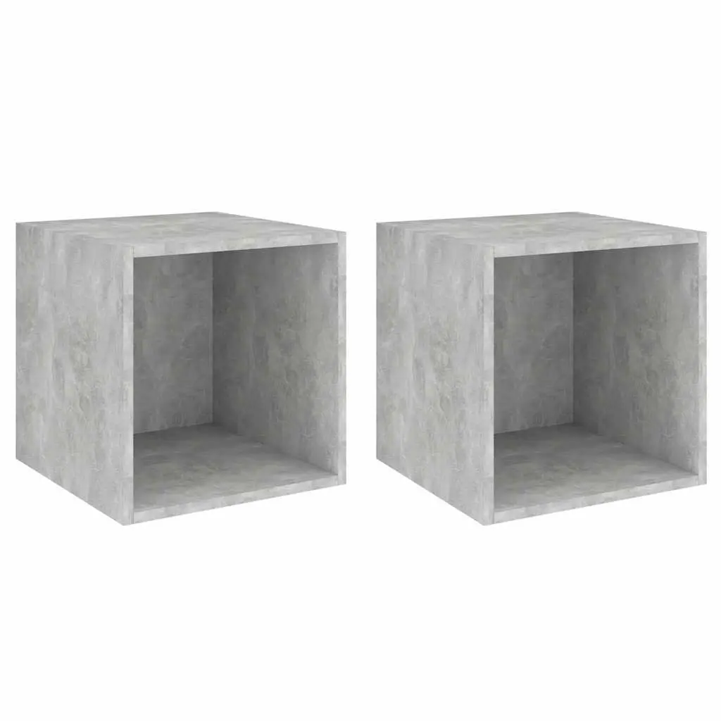 Grey Wall-Mounted Cabinet Set 37x37x37 cm Engineered Wood