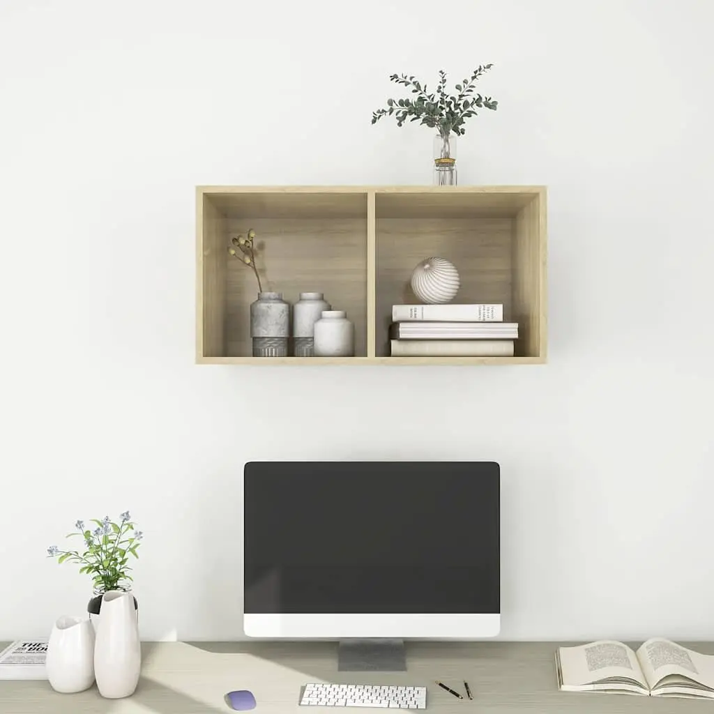 Wall-mounted TV Cabinet Engineered Wood 37x37x72cm Brown