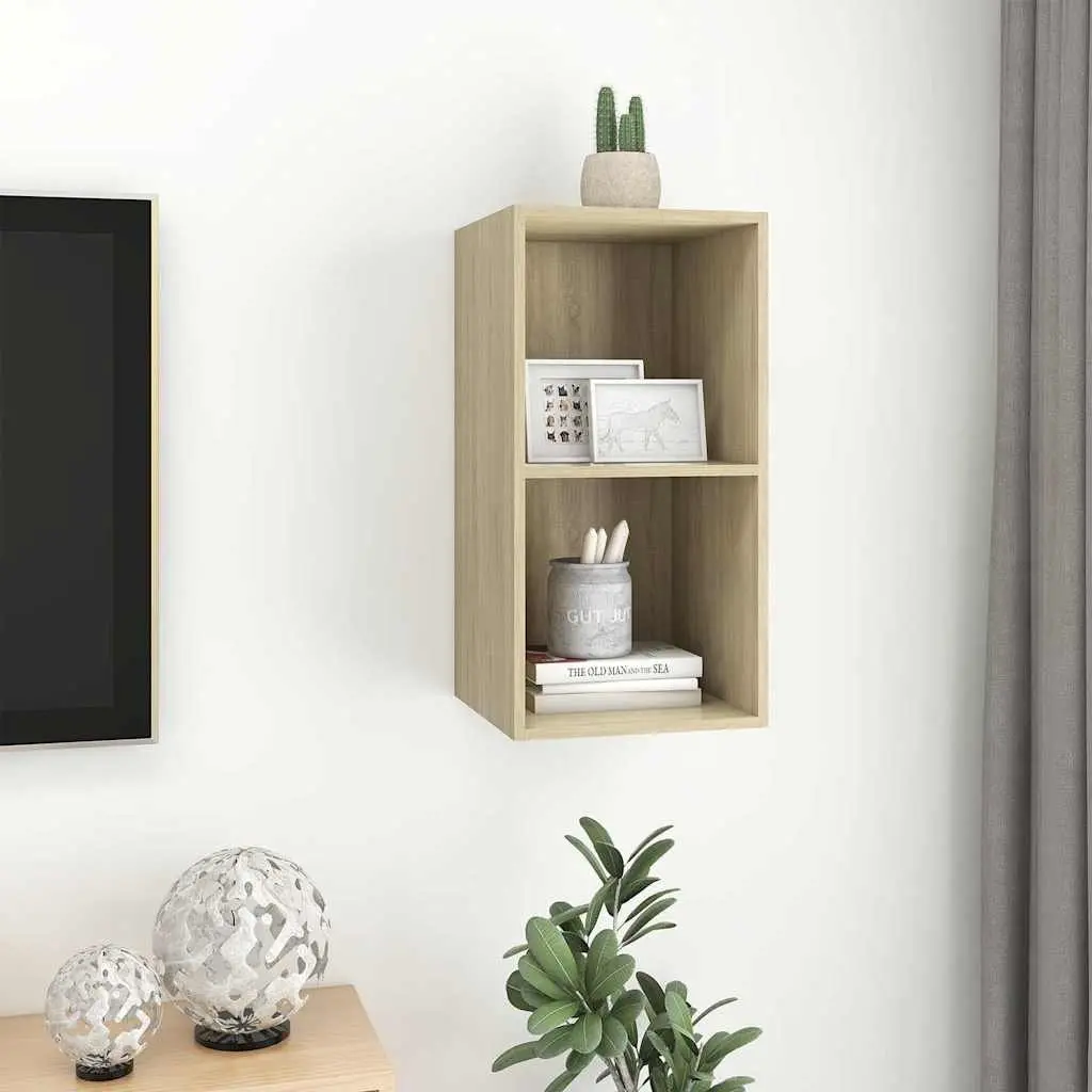 Wall-mounted TV Cabinet Engineered Wood 37x37x72cm Brown