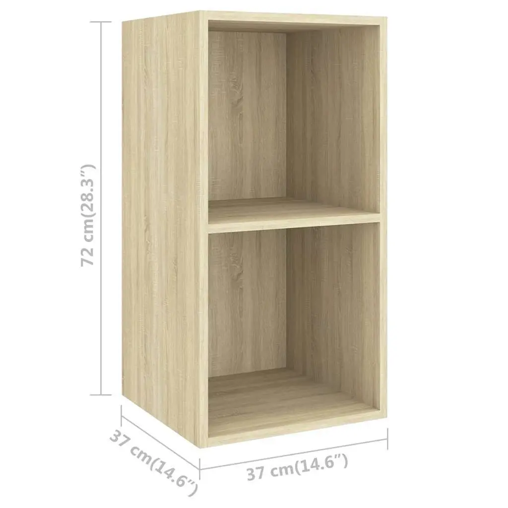 Wall-mounted TV Cabinet Engineered Wood 37x37x72cm Brown