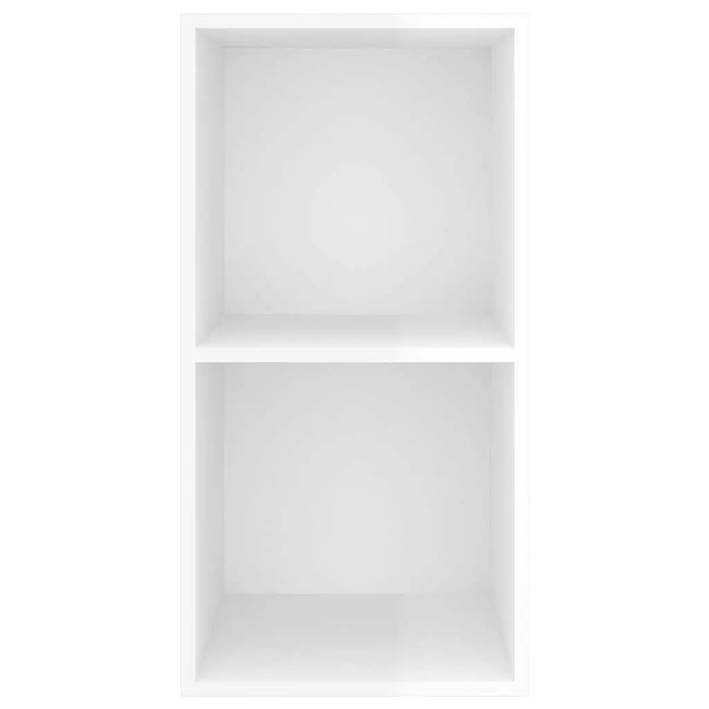 High Gloss White Wall-mounted TV Cabinet with 2 Compartments