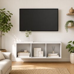 Sturdy Wall-Mounted TV Cabinet with 3 Storage Compartments