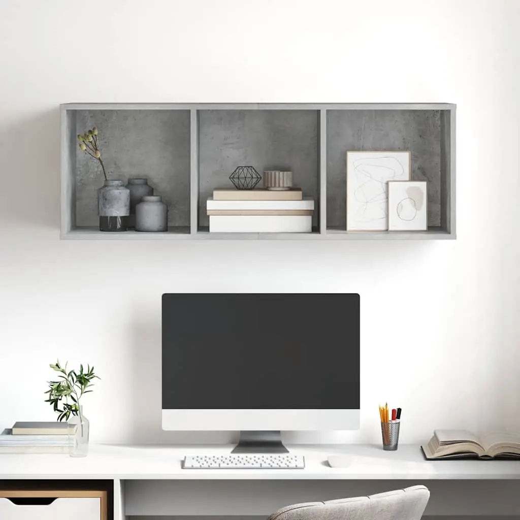 Wall-mounted TV Cabinet Engineered Wood 37x37x107cm Grey