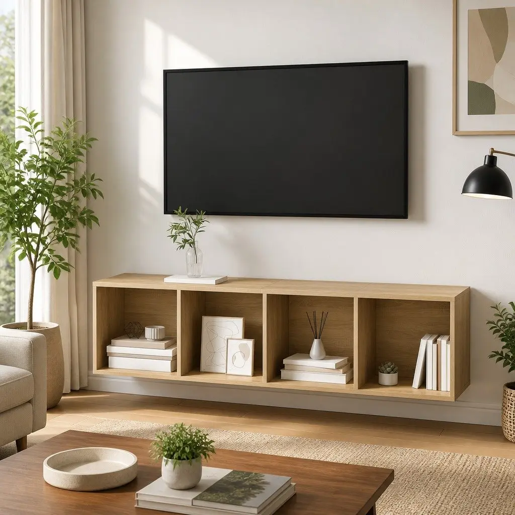 Wall-Mounted TV Cabinet with Ample Storage