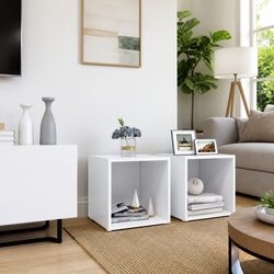 Stylish White TV Cabinets Set 37x35x37 cm Engineered Wood