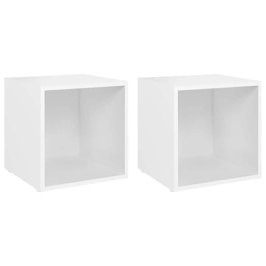 TV Cabinet Engineered Wood 37x35x37 cm White 2 Piece