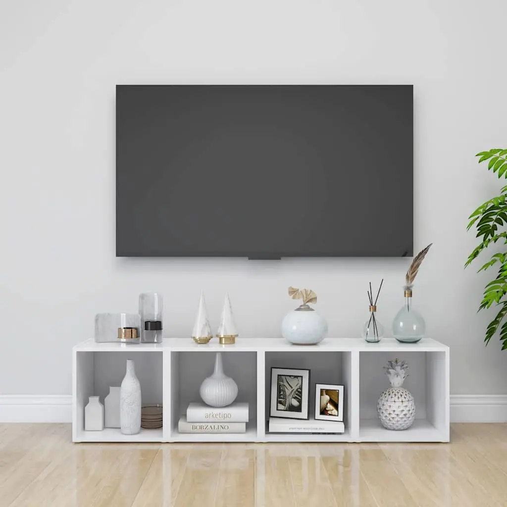 TV Cabinet Engineered Wood 37x35x37 cm White 2 Piece