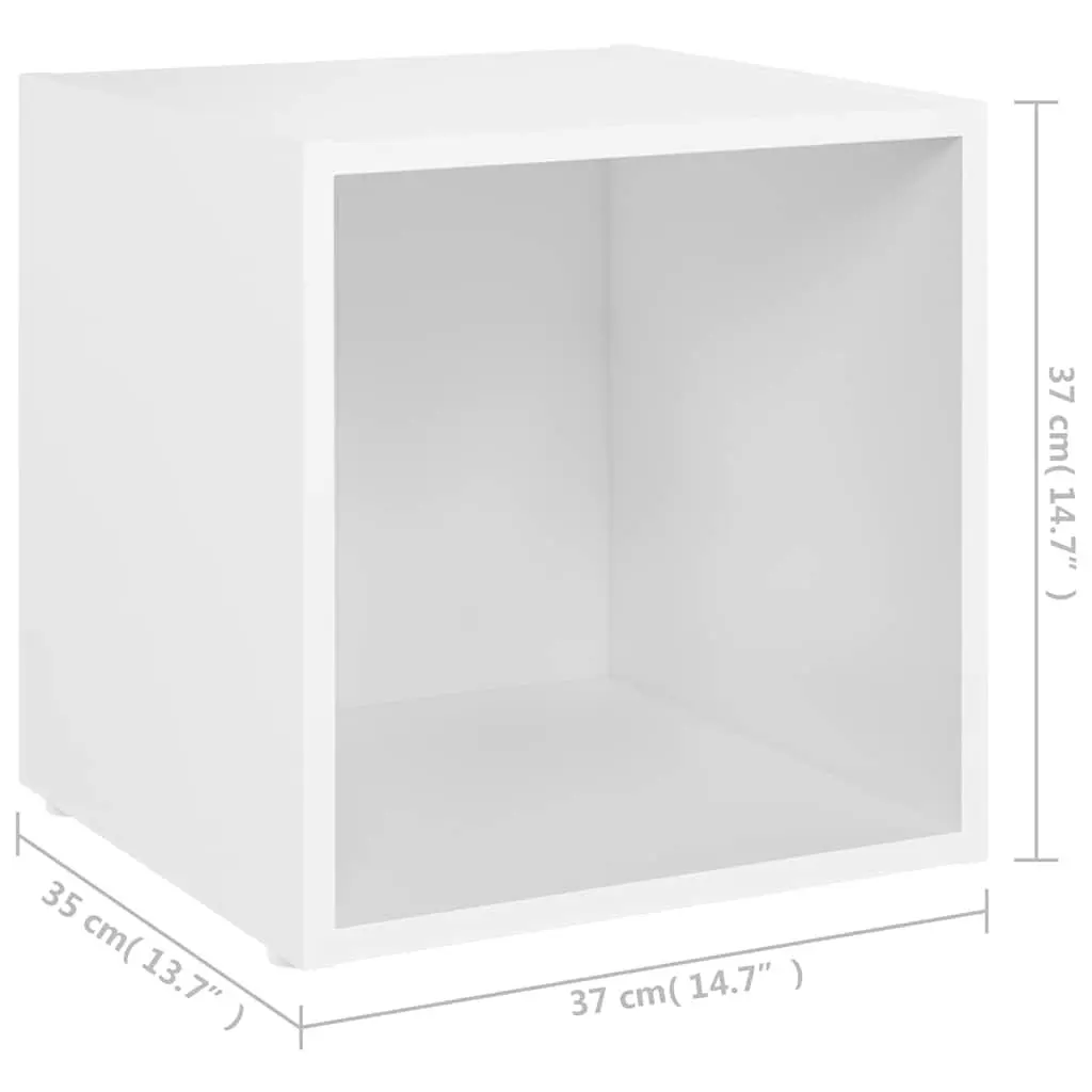 TV Cabinet Engineered Wood 37x35x37 cm White 2 Piece