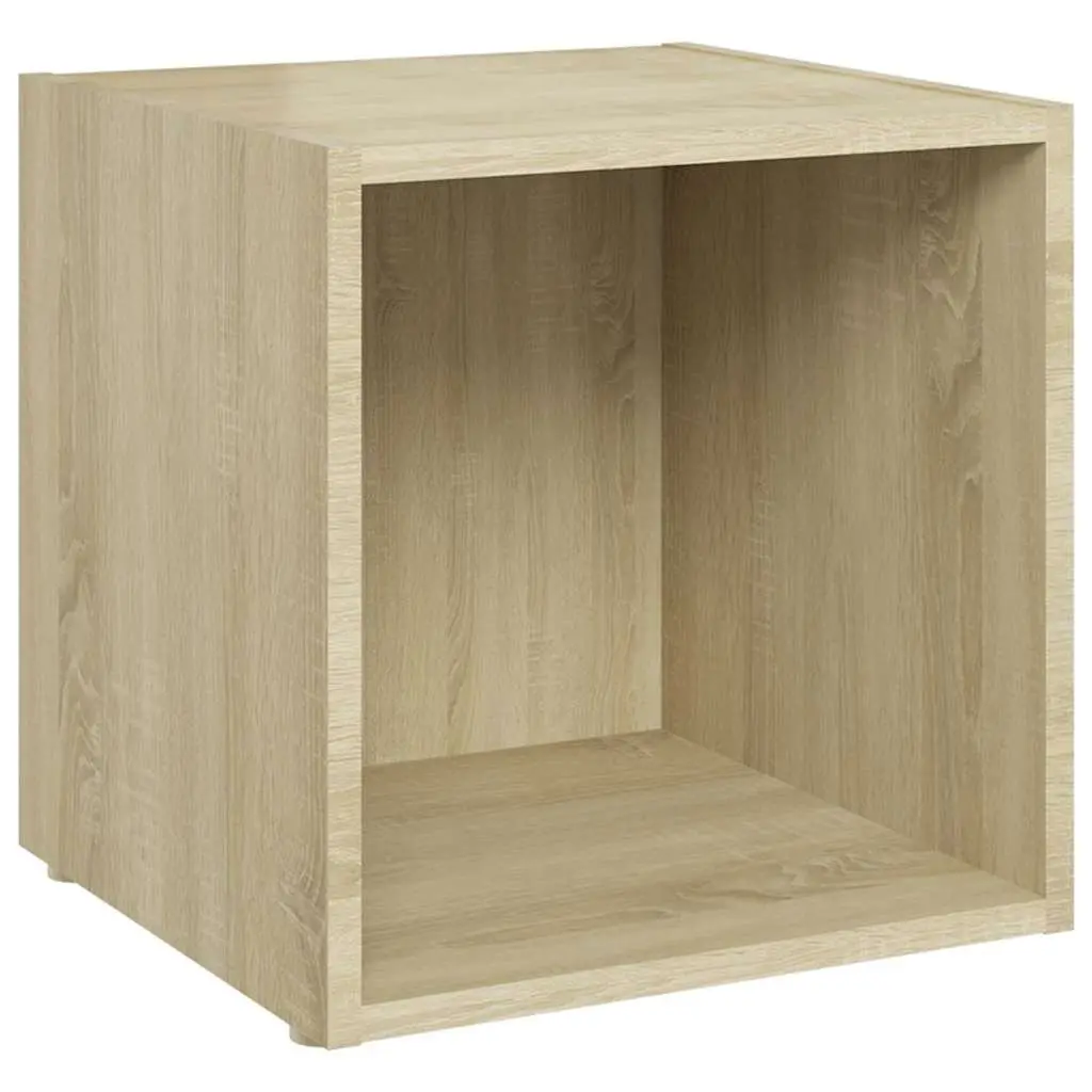 TV Cabinets 2 pcs Sonoma Oak 37x35x37 cm Ground Stand Storage Unit