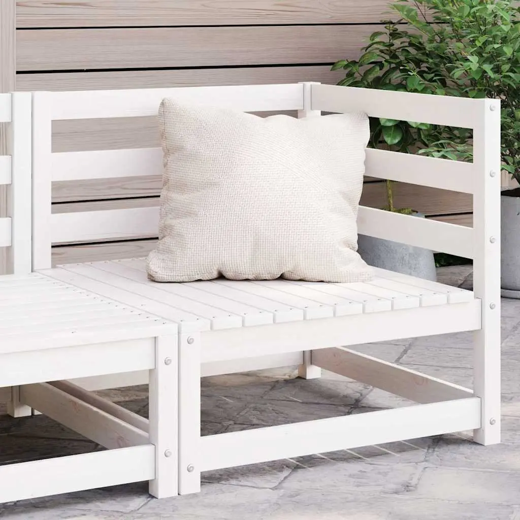 Outdoor Modular Corner Sofa in White Solid Pinewood