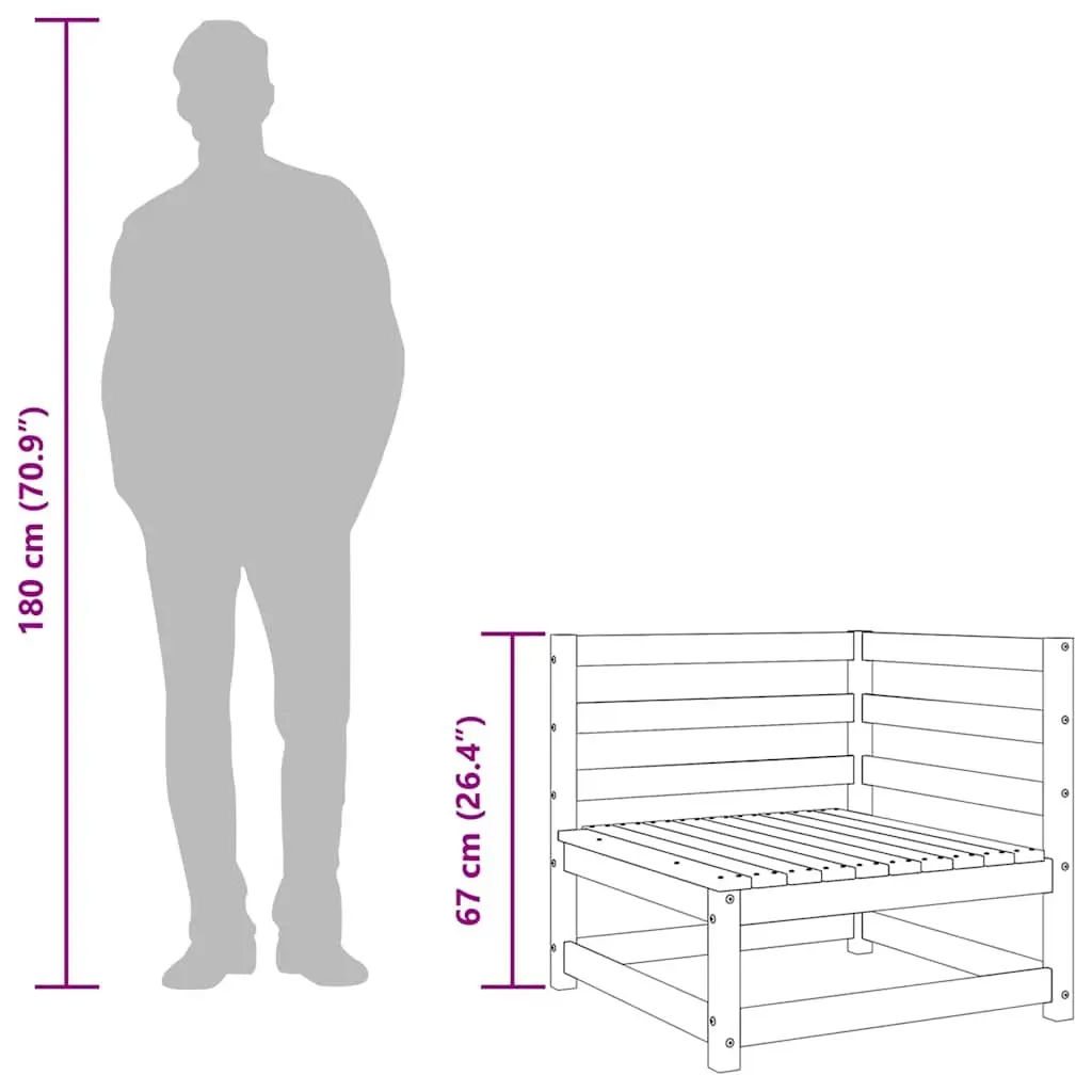 Modular Garden Corner Sofa in Solid Pinewood