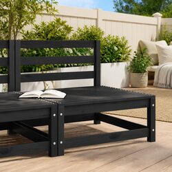 Black Modular Lounge Sofa Sectional for Outdoor Spaces