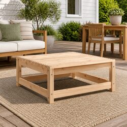 Durable Brown Wooden Modular Garden Footstool