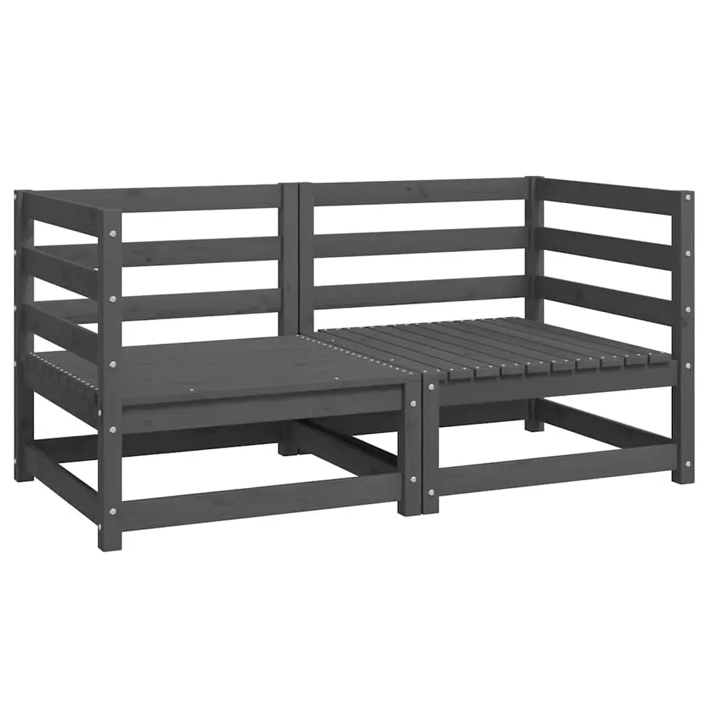 Grey Pinewood Modular Outdoor Corner Sofa Set