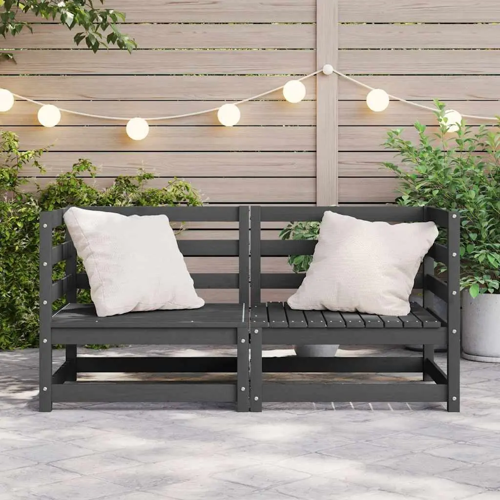 Grey Pinewood Modular Outdoor Corner Sofa Set