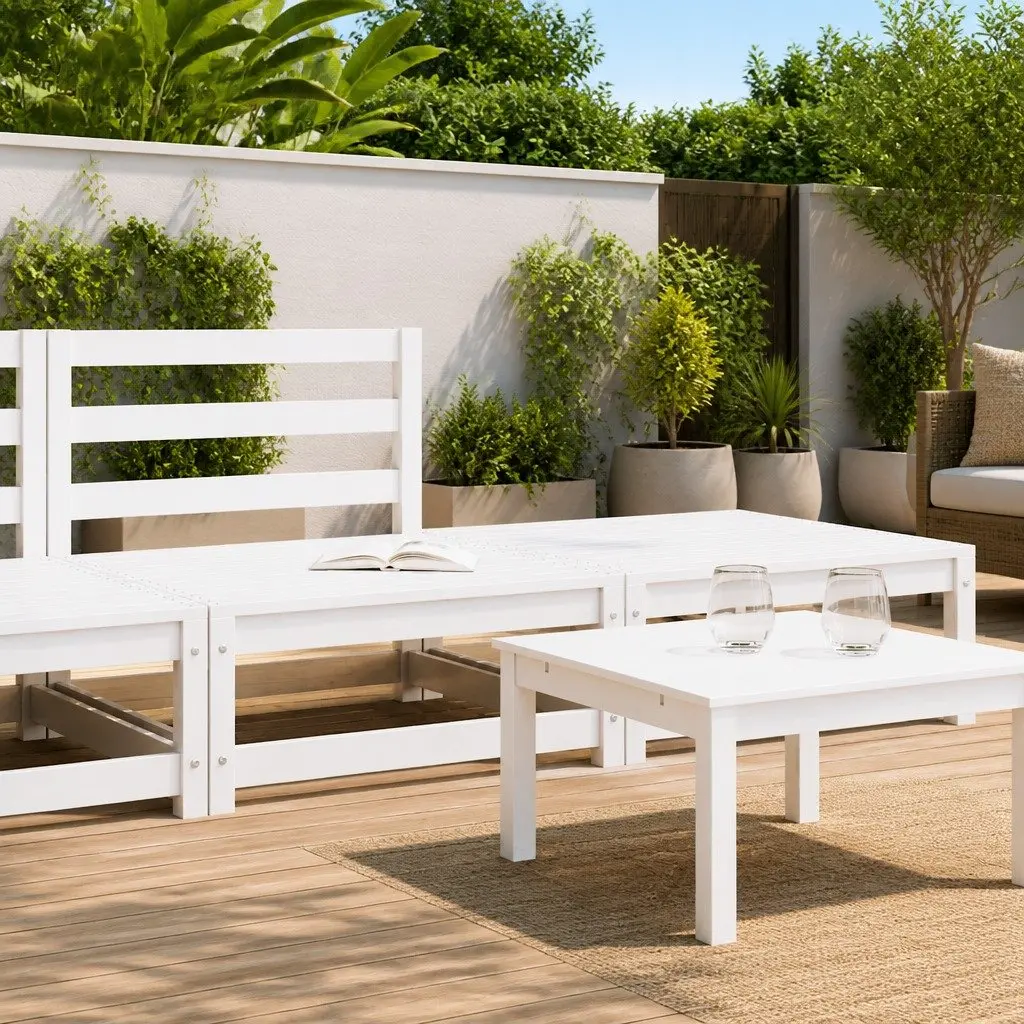 White Modular Outdoor Sectional Sofa Set