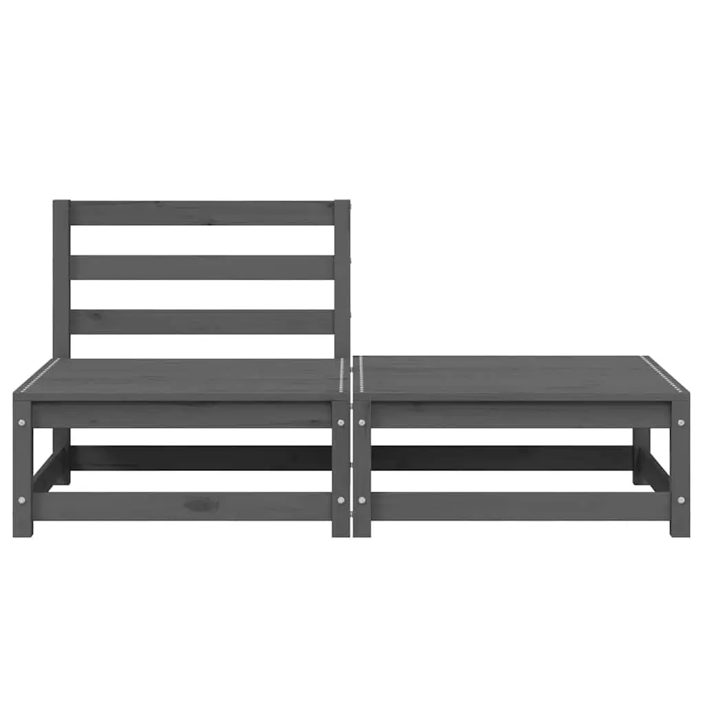2 Piece Grey Modular Outdoor Sectional Sofa Set
