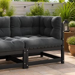 Sturdy Pinewood Modular Outdoor Corner Sofa Set