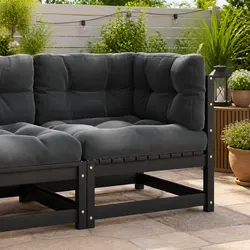 Sturdy Pinewood Modular Outdoor Corner Sofa Set