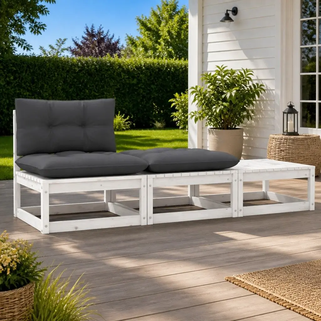 3 Piece Garden Lounge Set with Cushions