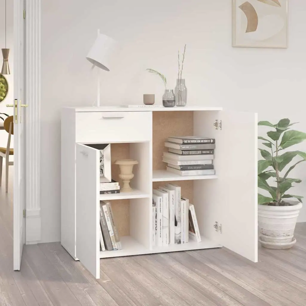 White Sideboard Storage Cabinet 80x36x75cm