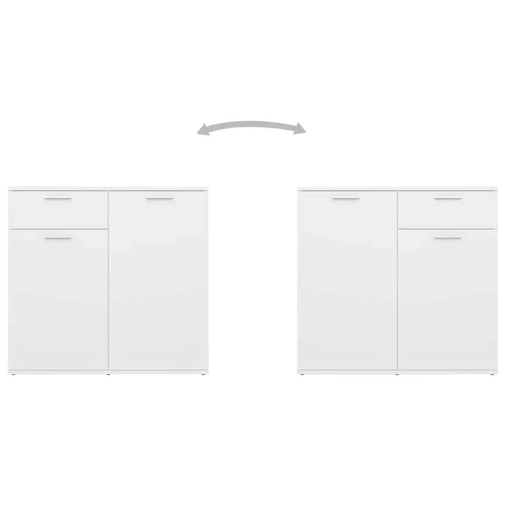 White Sideboard Storage Cabinet 80x36x75cm