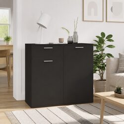 Sturdy Black Sideboard Cabinet with Storage and Display Space